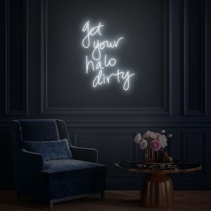 Get Your Halo Dirty Neon Sign for Fun and Edgy Spaces
