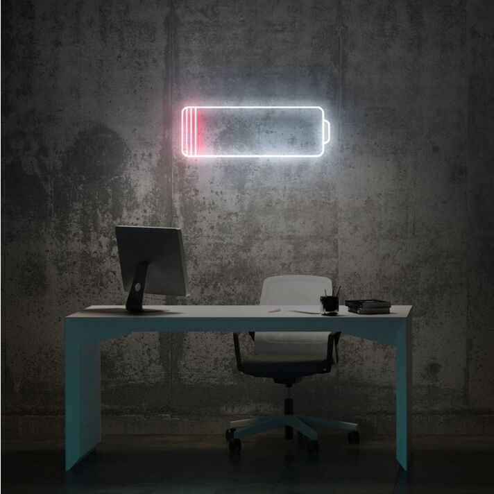 Night Embers Battery Drained Neon Sign for dramatic dorm room ambiance