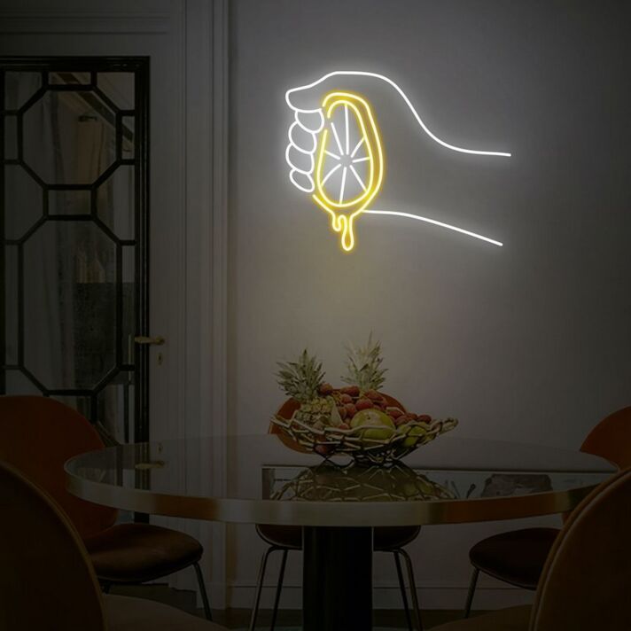Lemon Juice Neon Sign brings a fresh vibe to kitchens