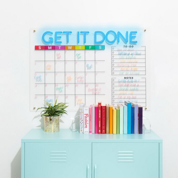 Get It Done Monthly Calendar Neon Sign ideal for productive office settings