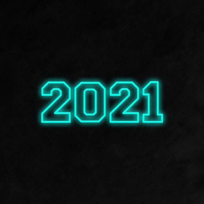 2021 Neon Sign for celebratory New Year decor