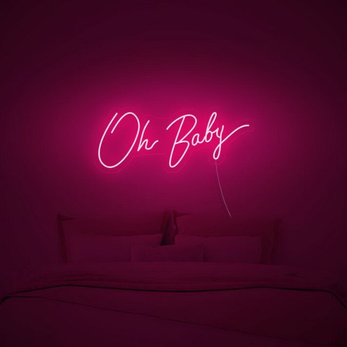 Oh Baby Neon Sign perfect for baby showers and nurseries