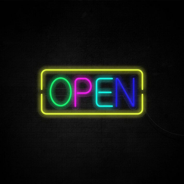 Open Neon Sign ideal for shops and cafes