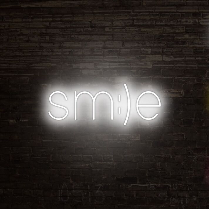 Smile Neon Sign for a cheerful and positive atmosphere