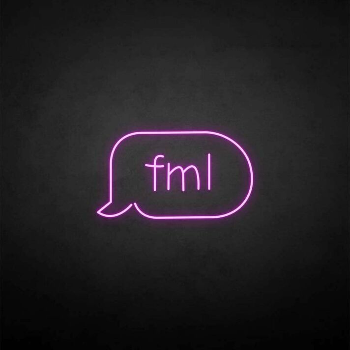 'Fml' neon sign