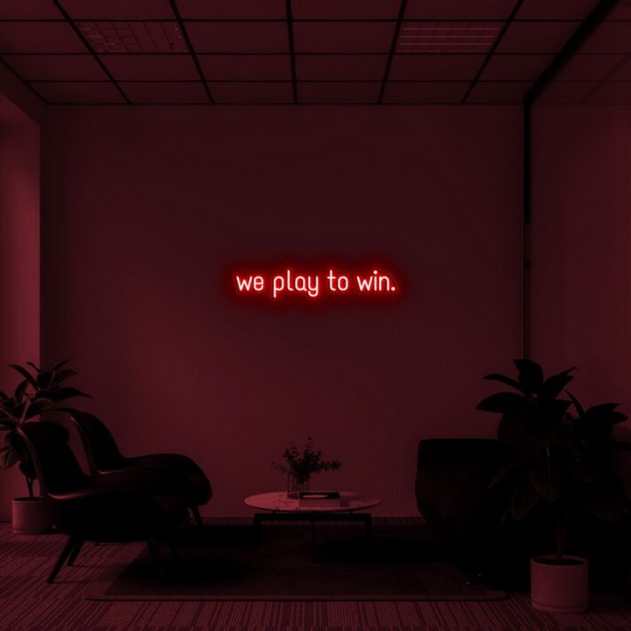 We Play To Win Neon Sign for Sports Enthusiasts
