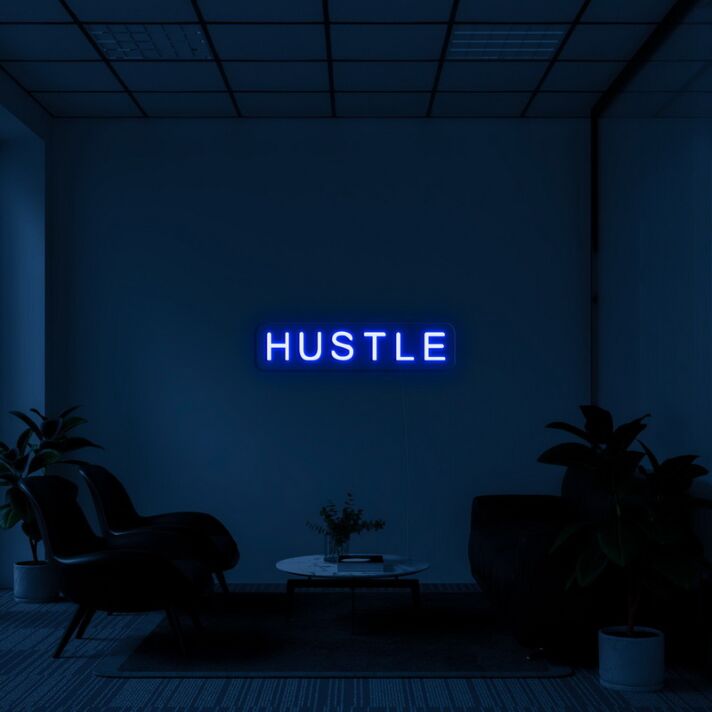Hustle Neon Sign for Motivational Offices