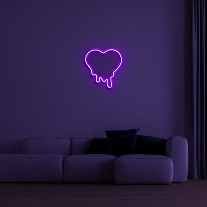 Melting Heart Neon Sign for Unique Love Themed Decor