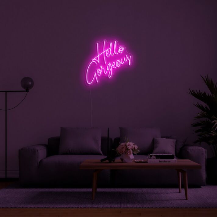 Hello Gorgeous Neon Sign for Welcoming Spaces