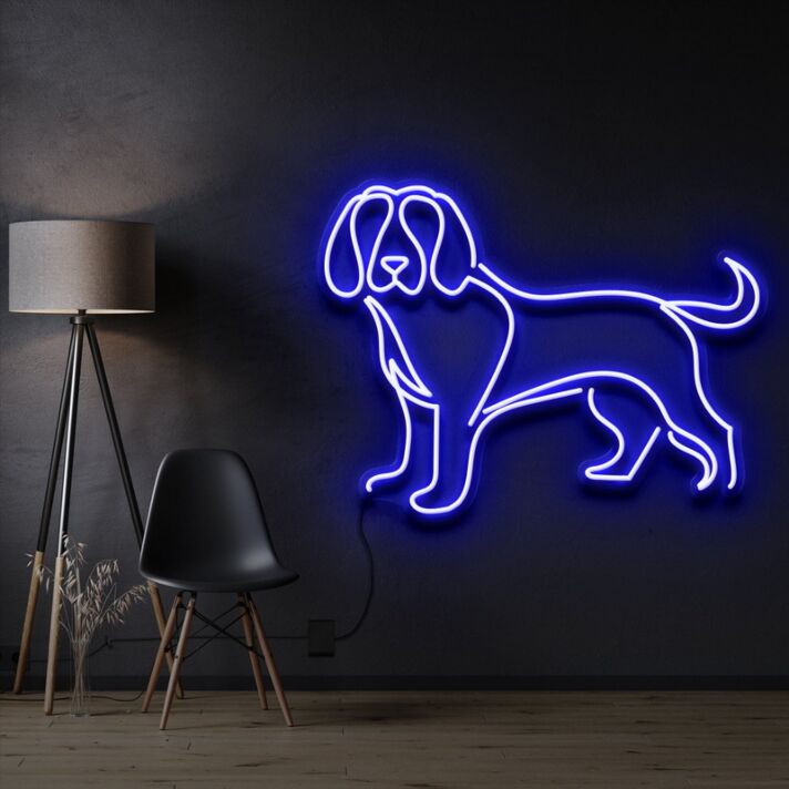 Beagle Neon Sign for Pet Themed Decor