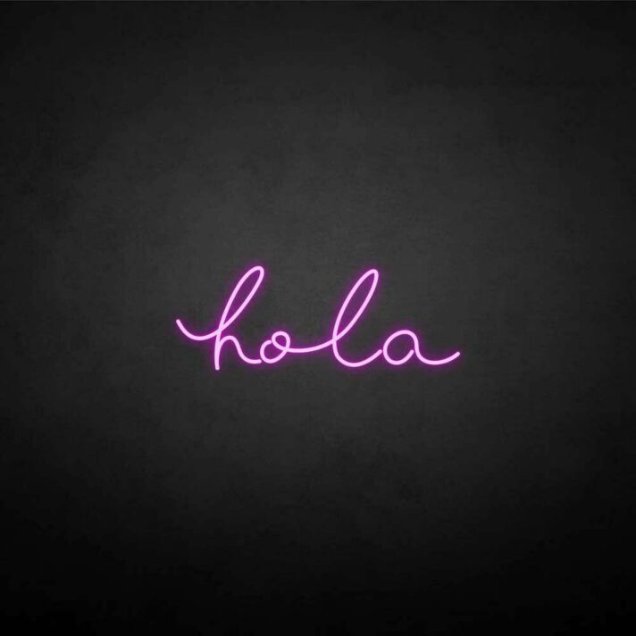 'Hola' neon sign