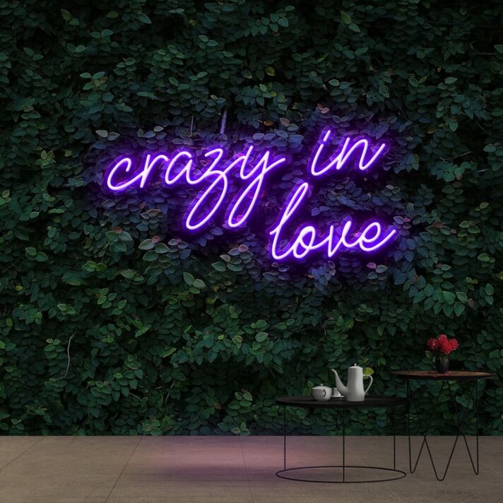 Crazy In Love Neon Sign for Romantic and Playful Spaces