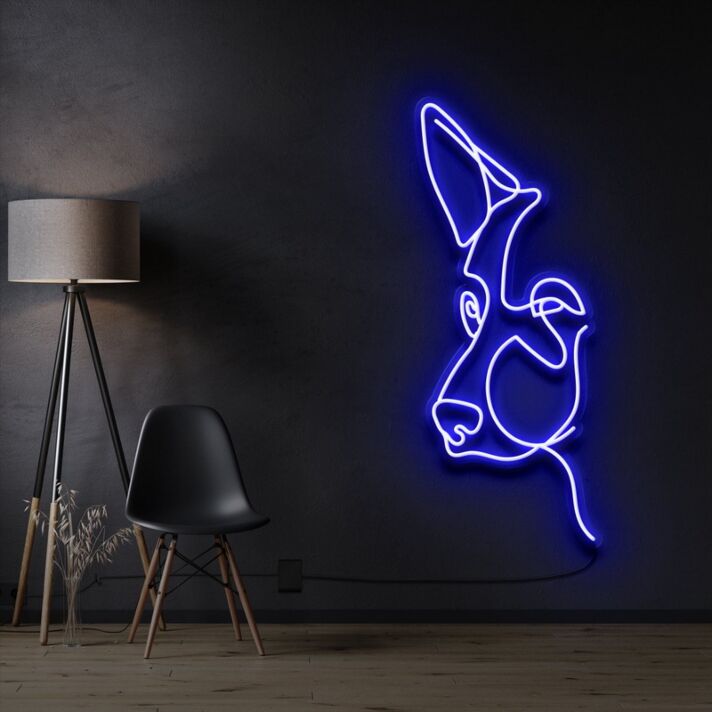 German Shepherd Line Art Neon Sign for Pet Lovers