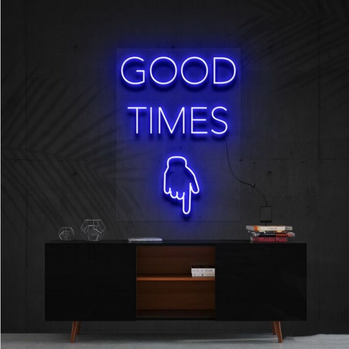 Good Times This Way Neon Sign for Party Spaces