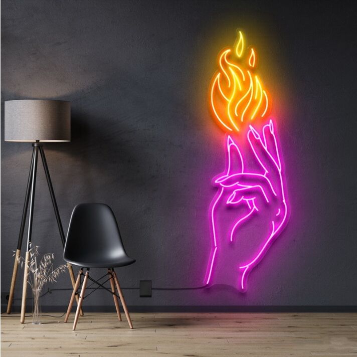 Hand Of Passion Neon Sign for Artistic Spaces