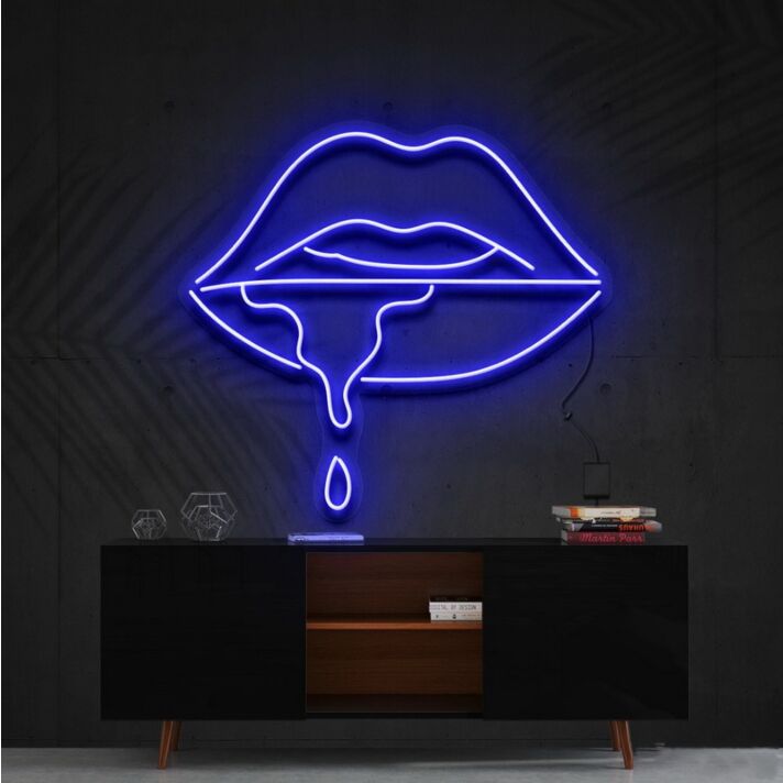 Lips Dripping Neon Sign for Bold Statements