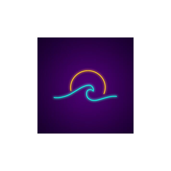 Wave Neon Sign for Nature and Coastal Decor