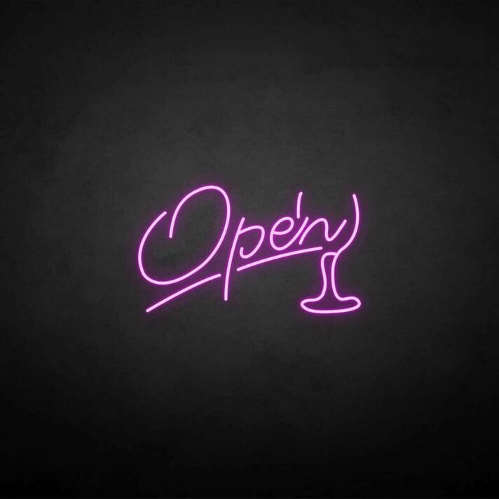 'Open3' neon sign