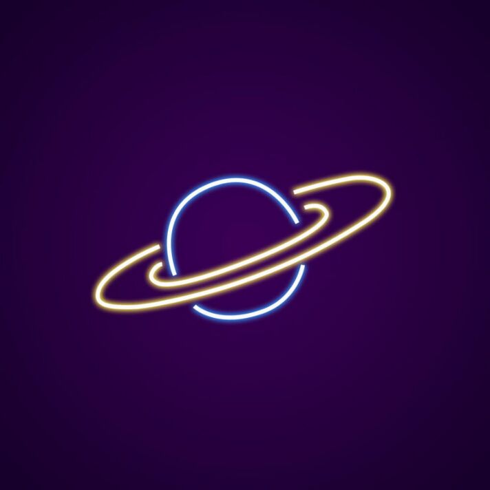 Saturn Neon Sign for Space Decor