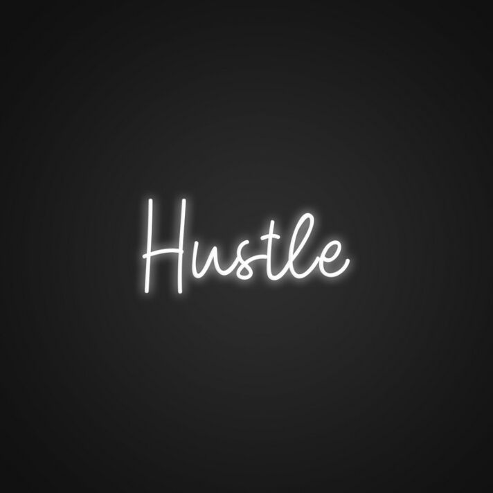 Hustle Neon Sign for Motivational Spaces