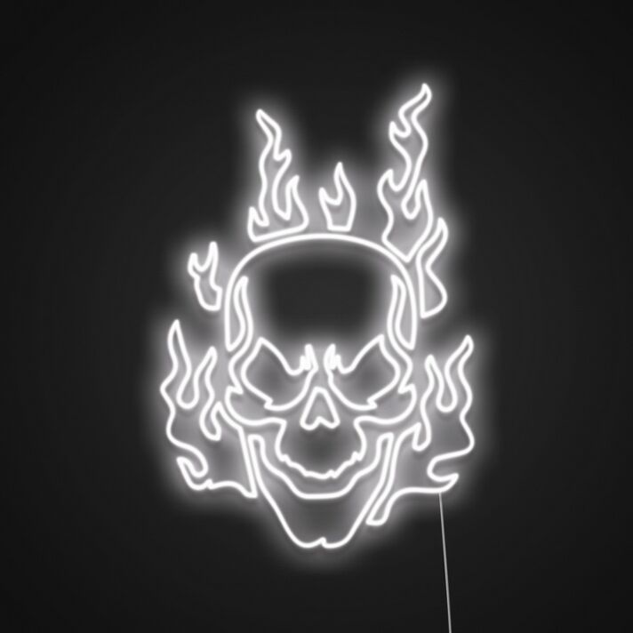 Skull Sign Neon Sign for Edgy Decor