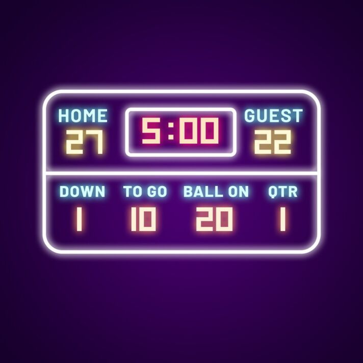 Score Board Neon Sign Perfect for game rooms and sports bars