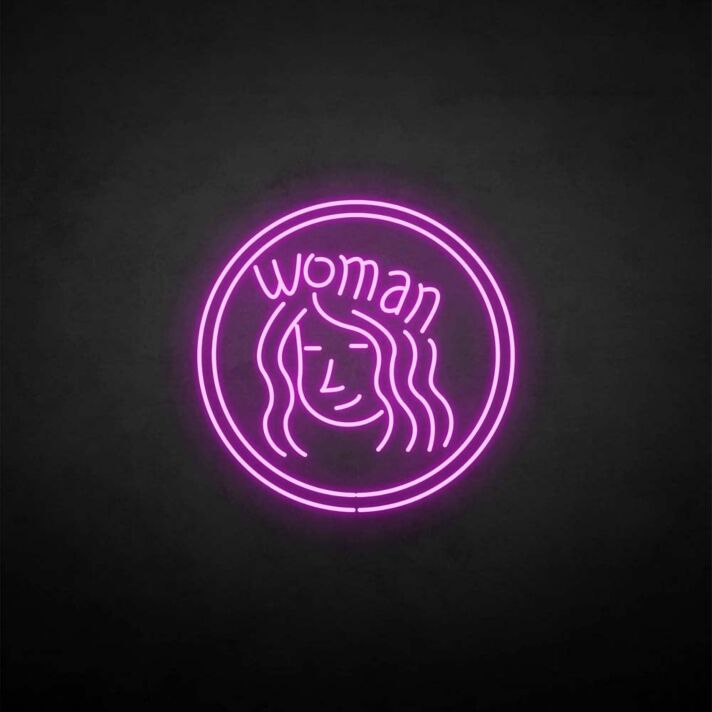 'Woman' neon sign