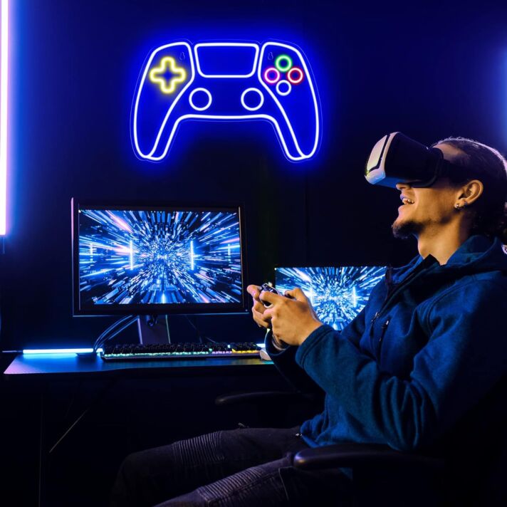 Colorful Game Controller Neon Sign Game Room