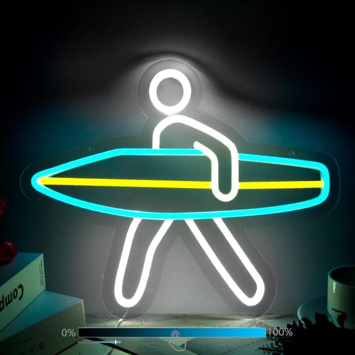 Surfer Sandy Shore Neon Sign Beach House Fun