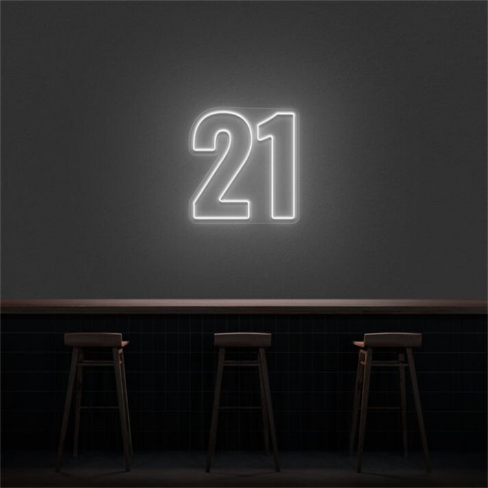Brighten Your Special Celebrations and Spaces: 21 LED Neon Number LED Neon Sign for Weddings, Birthdays, and Home Ambiance.
