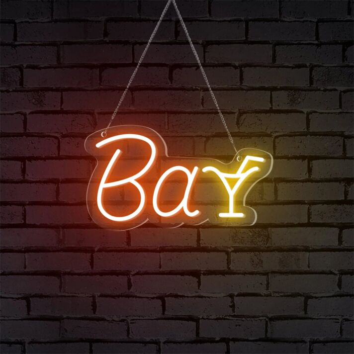 Elevate Your Home Bar, Office, or Party Ambiance with the Bar Word Cocktail Glass LED Neon Sign