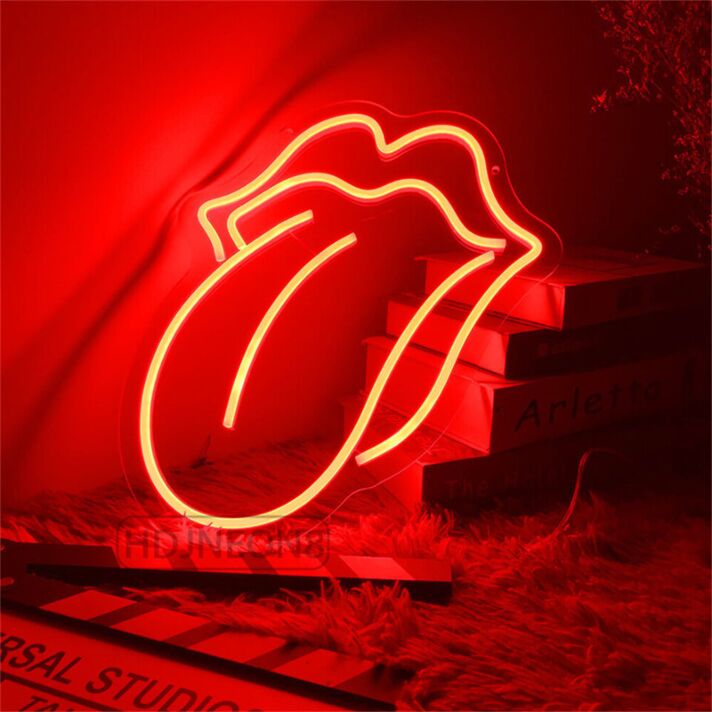 Brighten Up Your Bar, Office, or Studio Ambiance with the Captivating Glow of the Big Tongue LED Neon Sign