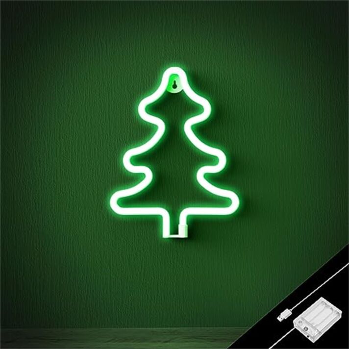 Brighten Up Your Festivities: Perfect for Home Decor, Office Celebrations, and Christmas Parties with the Christmas Tree Green LED Neon Sign.