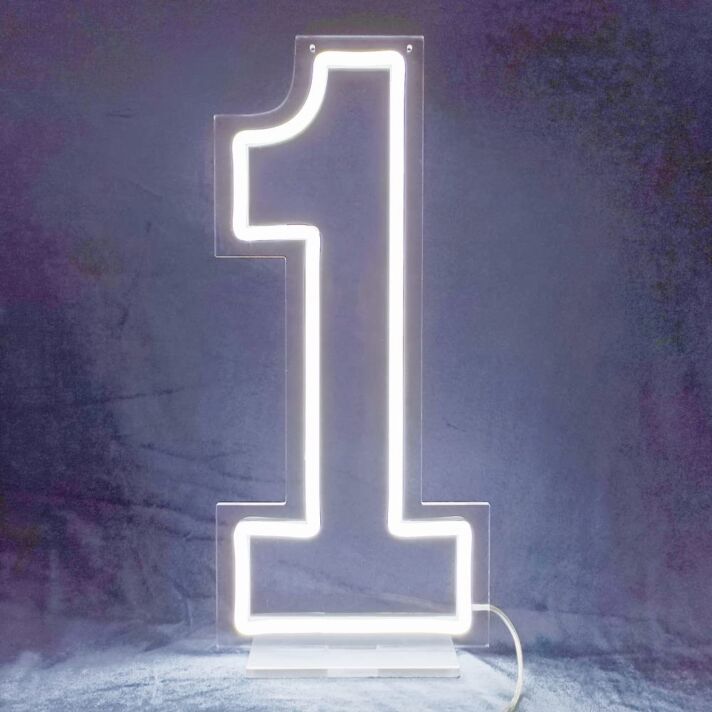 Celebrate in Style: Elevate Your Birthday, Wedding, and Event Ambiance with Customized LED Neon Light Number 1 Birthday LED Neon Sign.