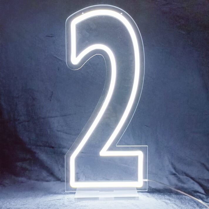 Celebrate in Style: Enhance Your Birthday, Wedding, and Special Events with Customized LED Neon Light Number 2 Birthday LED Neon Sign.