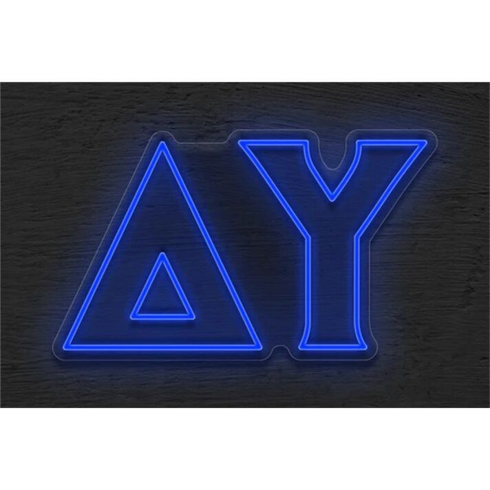 Brighten Up Your Space: Delta Upsilon LED Neon Sign Perfect for Home, Office, Bars, and Events.