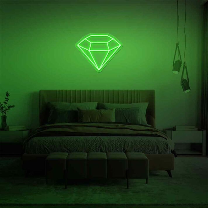 Brighten Your Space: Diamond LED Neon Sign for Home Decor, Office Ambiance, and Bar Highlights