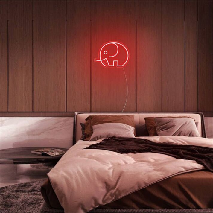 Brighten Up Your Space: Mini Elephant LED Neon Sign Perfect for Home Decor, Bars, and Celebratory Events.