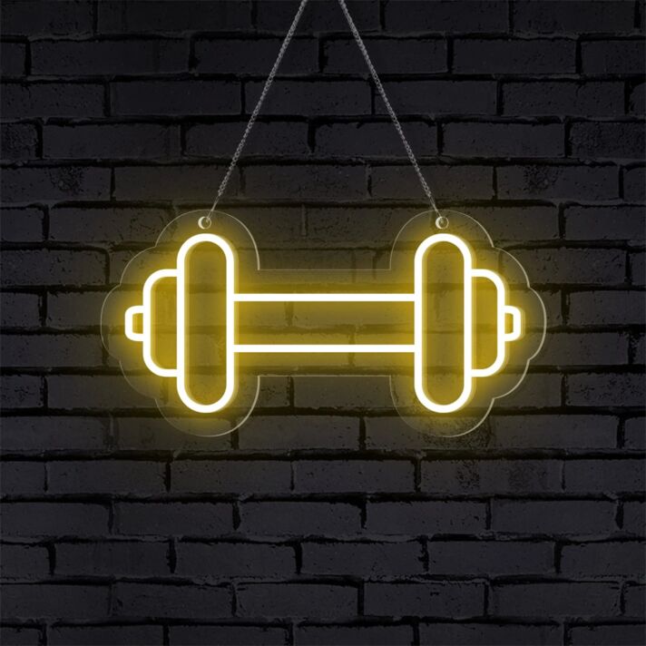 Elevate Your Gym, Office, or Home Gym Space with the Vibrant Gym Barbell LED Neon Sign