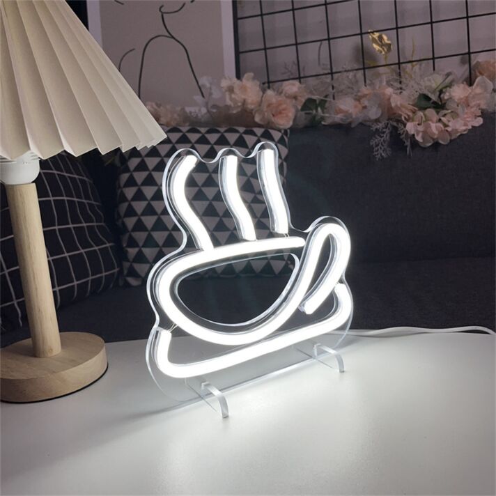 Brighten Your Cafe or Kitchen Ambiance with the Hot Coffee LED Neon Sign.