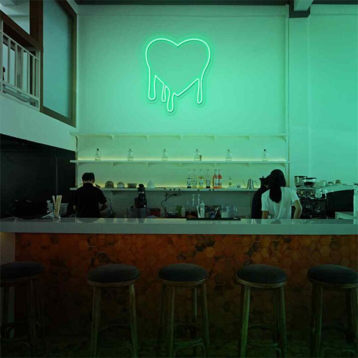 Brighten Up Your Romance and Celebrations: Melting Heart LED Neon Sign for Weddings, Anniversaries, and Home Decor.