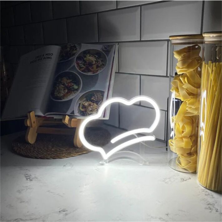 Brighten Your Kitchen or Culinary Event with the Mini Chef Hat LED Neon Sign.