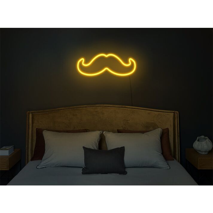 Brighten Up Your Bar, Storefront, or Man Cave with the Quirky Mustache LED Neon Sign.