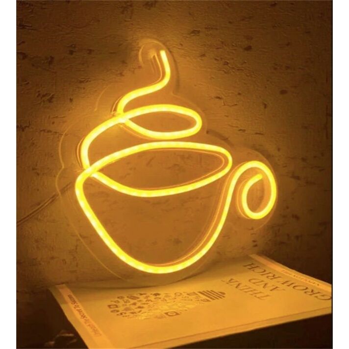 Enhance Your Cafe or Kitchen Ambiance with the Neon Sign Coffee Cup LED Neon Sign - Perfect for Coffee Lovers and Trendy Decor Enthusiasts.