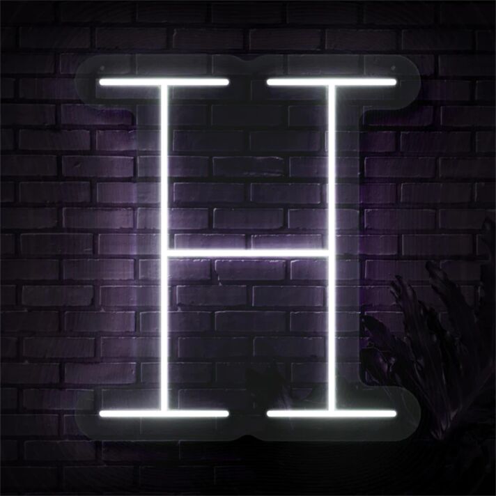 Brighten Your Space: Personalized Initial Letter H LED Neon Sign for Home Decor, Office Ambiance, and Event Highlights