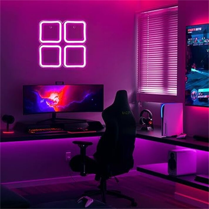 Brighten up Your Gaming Space or Party with the Pink Tetris LED Neon Sign.