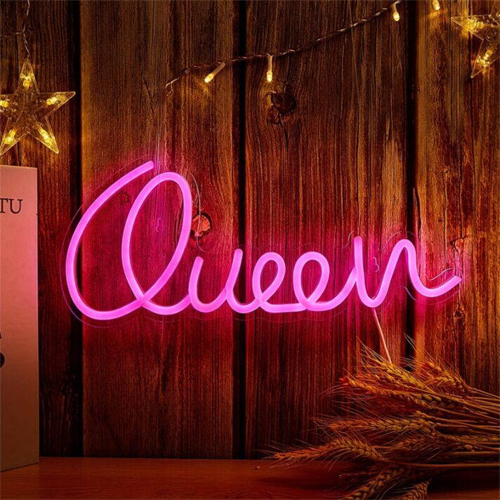 Brighten Your Space: Queen LED Neon Sign, Perfect for Office, Bar, and Wedding Decorations.