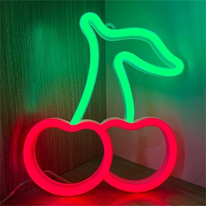 Brighten Up Your Bar, Storefront, or Kitchen with the Playful Red Green Cherries LED Neon Sign.